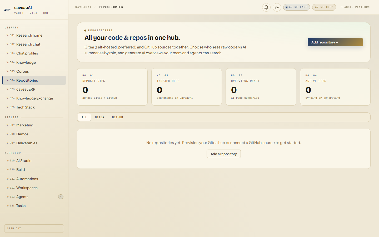 Gitea Hub app screenshot